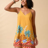Vestido Curto Camiseta Tropical