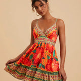 Vestido Curto Camisole Estampado