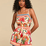 Macaquinho Regata Estampa Tropical