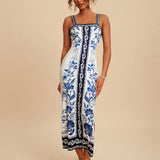 Vestido Floral Azul Verão